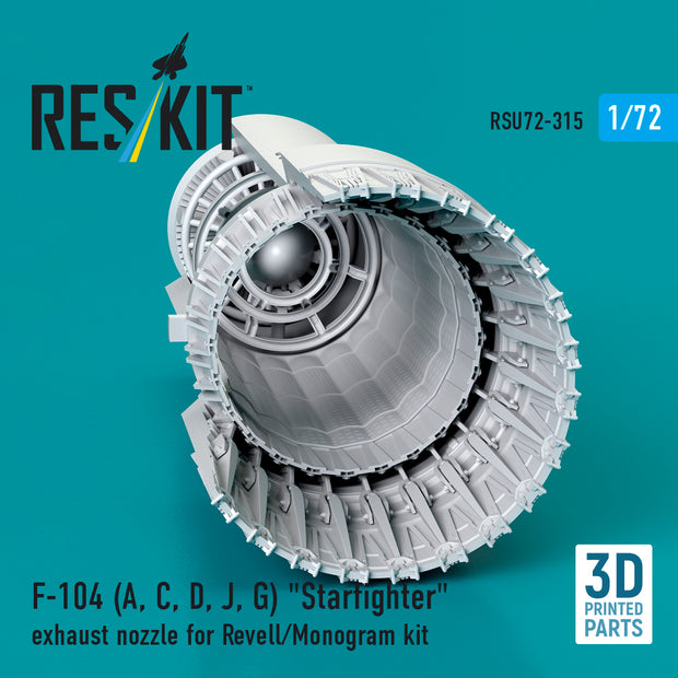 F-104 (A, C, D, J, G) Starfighter exhaust nozzle for Revell/Monogram kit (3D Printed) Scale 1:72 ResKit RSU72-0315