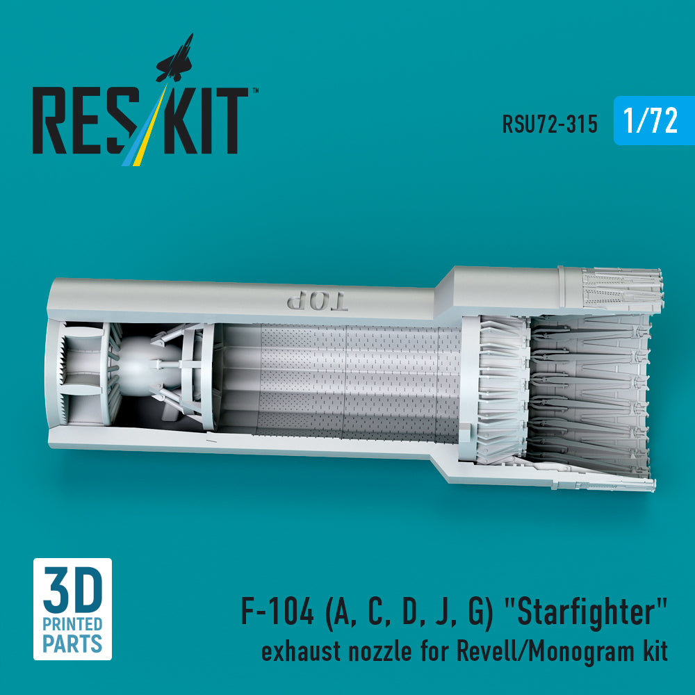 F-104 (A, C, D, J, G) Starfighter exhaust nozzle for Revell/Monogram kit (3D Printed) Scale 1:72 ResKit RSU72-0315