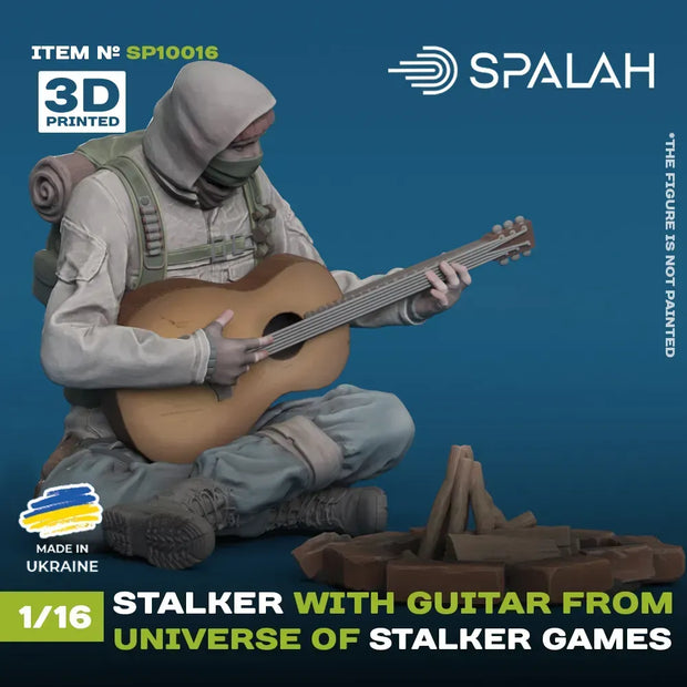 Spalah SP10016 Figure Stalker with guitar from universe of STALKER Scale 1:16