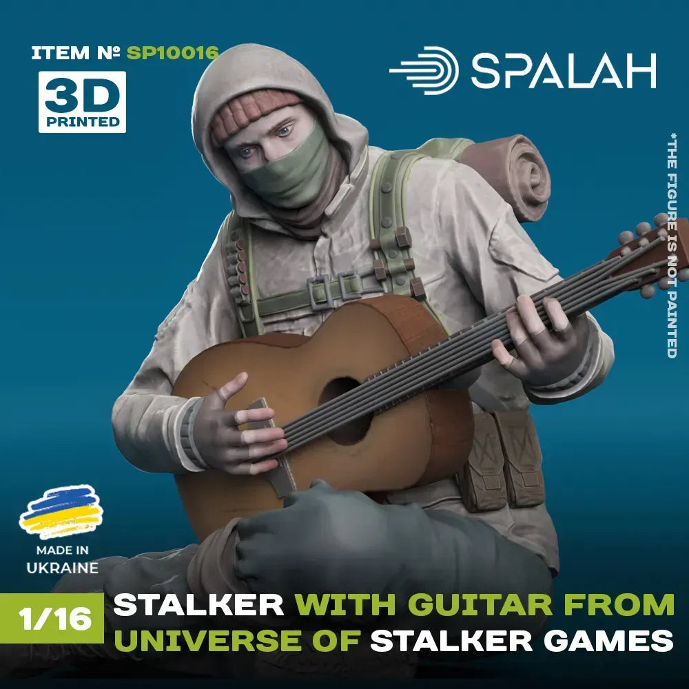 Spalah SP10016 Figure Stalker with guitar from universe of STALKER Scale 1:16