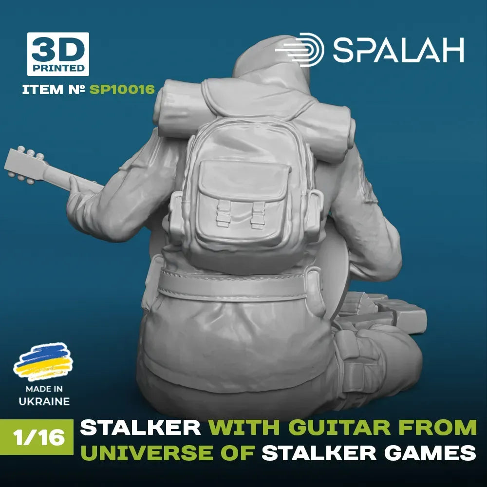 Spalah SP10016 Figure Stalker with guitar from universe of STALKER Scale 1:16
