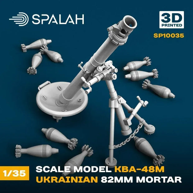 Spalah SP10035 Ukrainian mortar caliber 82-mm. KBA-48M Scale Model Kit 1:35 | Detailed 3D Printed Resin Kit