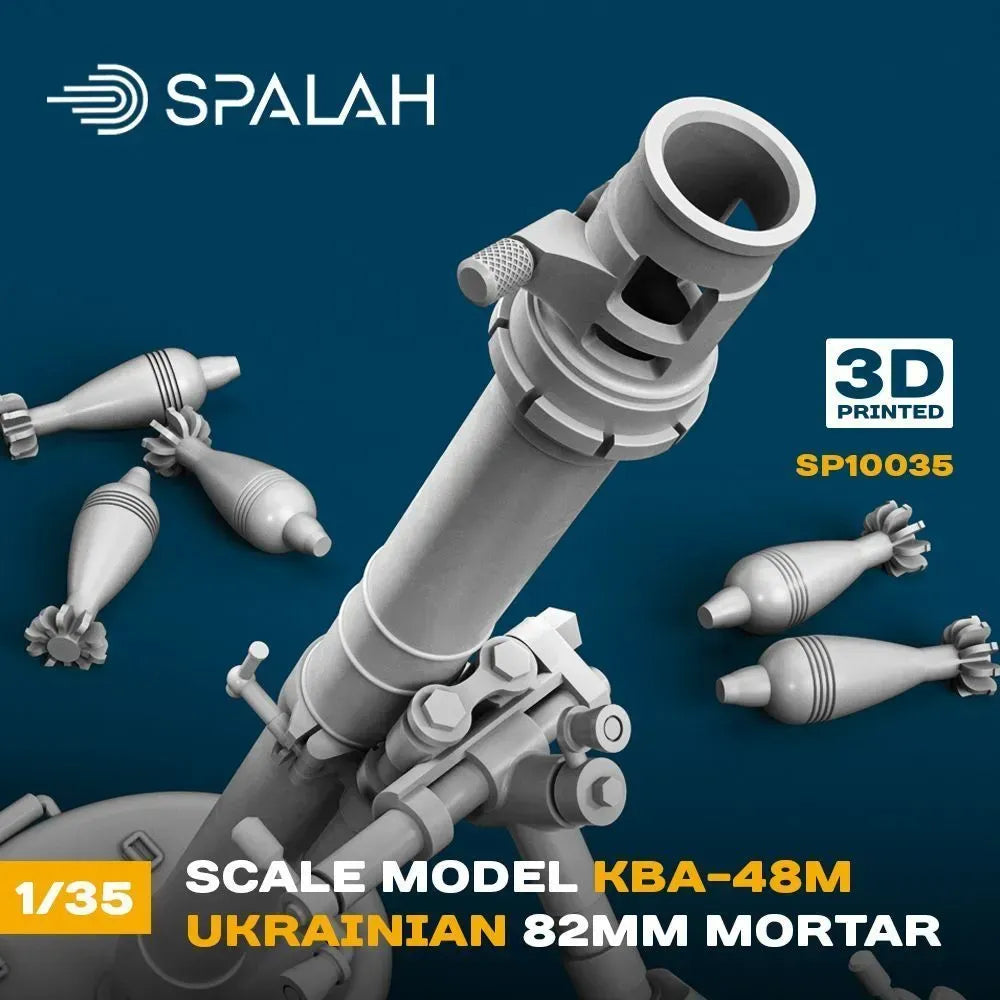 Spalah SP10035 Ukrainian mortar caliber 82-mm. KBA-48M Scale Model Kit 1:35 | Detailed 3D Printed Resin Kit