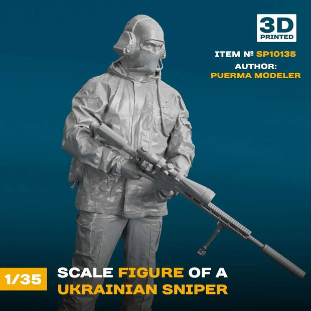 Spalah SP10135 Ukrainian sniper Scale Figure Model 1:35 | Detailed 3D Printed Resin Kit