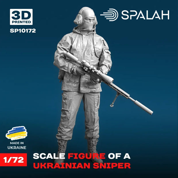 Spalah SP10172 Ukrainian sniper Scale Figure Model 1:72 | Detailed 3D Printed Resin Kit