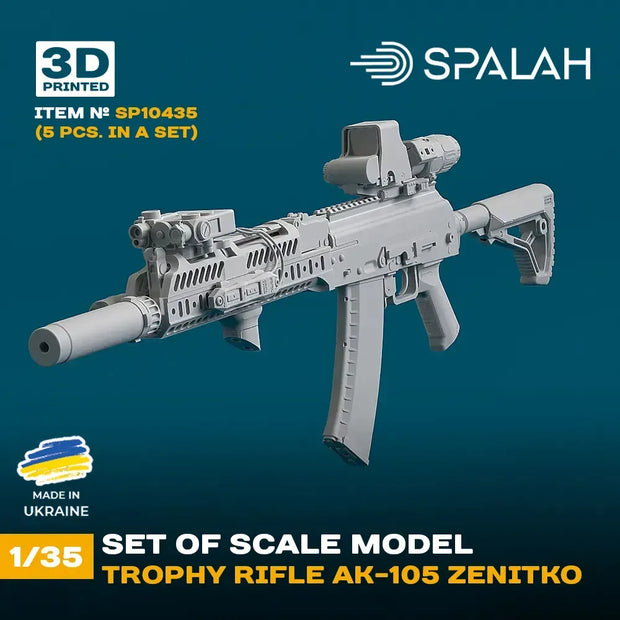 Spalah SP10435 Trophy rifle AK-105 Zenitco (5 pcs) Scale Model Kit 1:35 | Detailed 3D Printed Resin Kit