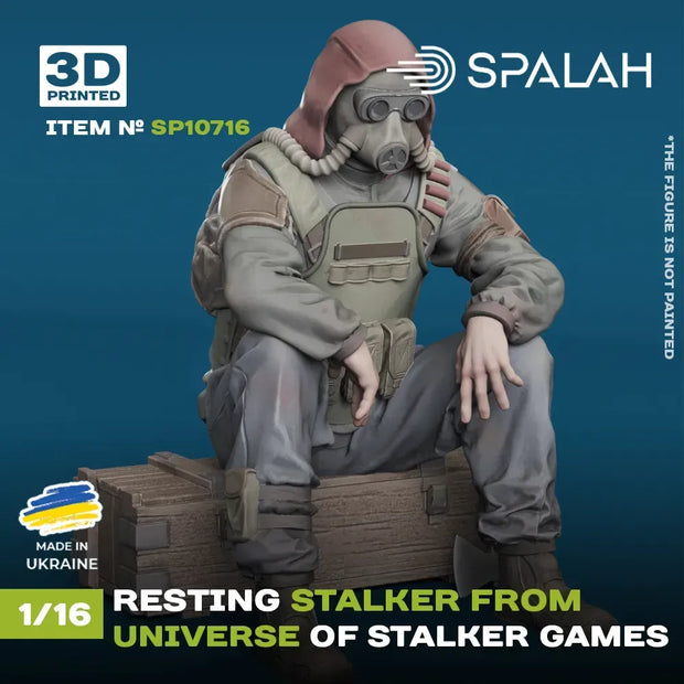 Spalah SP10716 Figure Resting stalker from universe of STALKER Scale 1:16 | Detailed 3D Printed Resin Kit