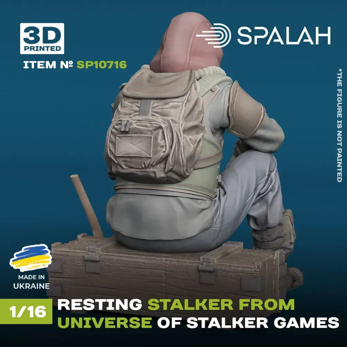 Spalah SP10716 Figure Resting stalker from universe of STALKER Scale 1:16 | Detailed 3D Printed Resin Kit
