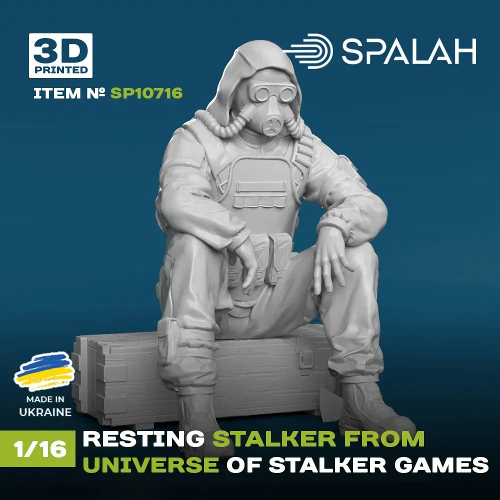 Spalah SP10716 Figure Resting stalker from universe of STALKER Scale 1:16 | Detailed 3D Printed Resin Kit