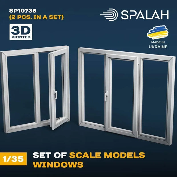 Spalah SP10735 Windows (2 pcs) Scale Model Kit for Diorama 1:35 | Detailed 3D Printed Resin Kit