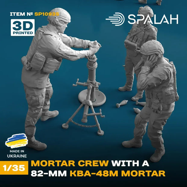 Spalah SP10935 Ukranian mortar crew with a 82-mm KBA-48M mortar Scale model and figures 1:35