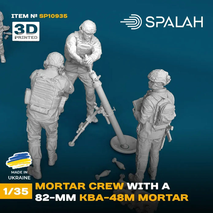 Spalah SP10935 Ukranian mortar crew with a 82-mm KBA-48M mortar Scale model and figures 1:35