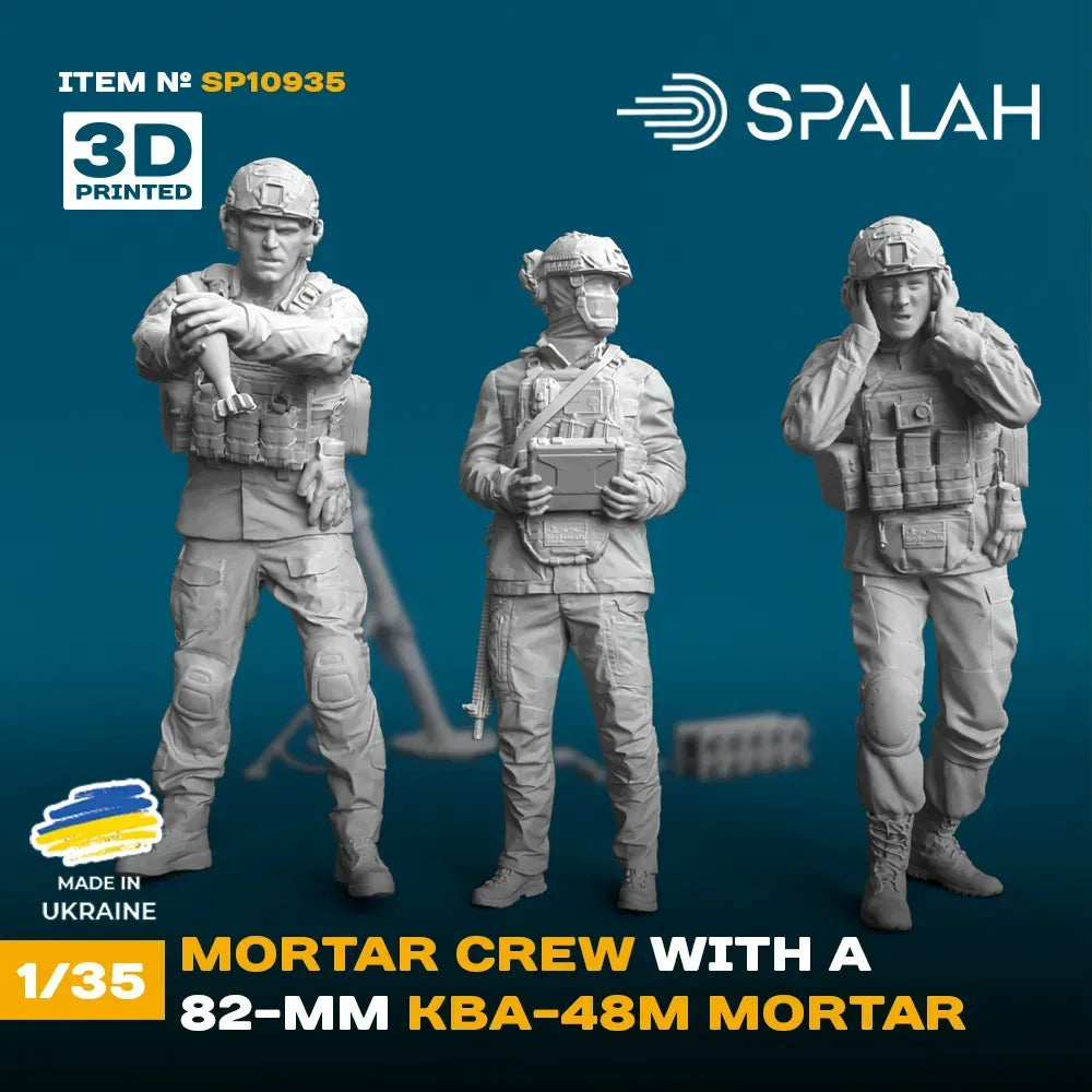 Spalah SP10935 Ukranian mortar crew with a 82-mm KBA-48M mortar Scale model and figures 1:35