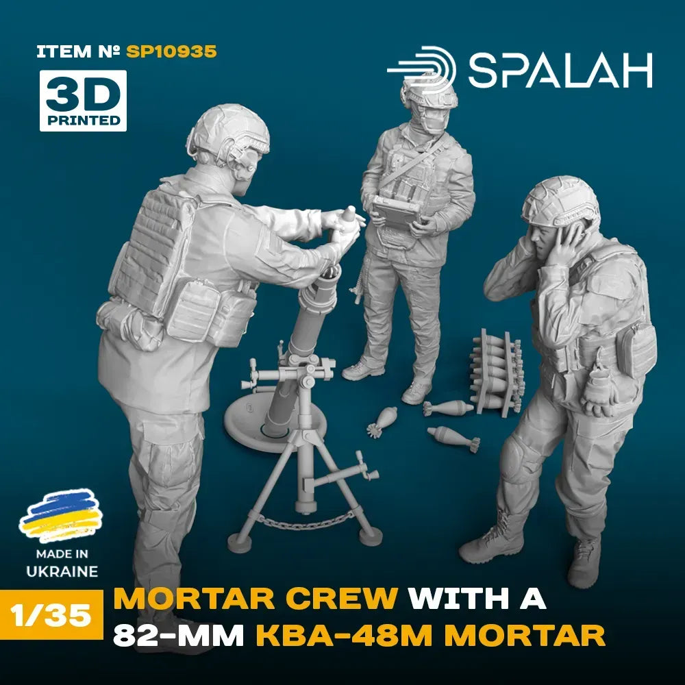 Spalah SP10935 Ukranian mortar crew with a 82-mm KBA-48M mortar Scale model and figures 1:35