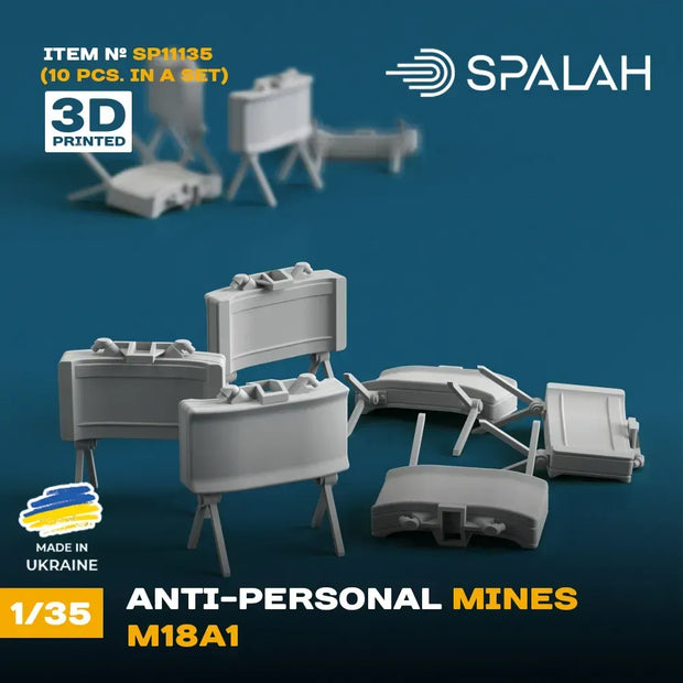 Spalah SP11135 Anti-personnel mines М18А1 (10 pcs) Scale Model Kit 1:35 | Detailed 3D Printed Resin Kit