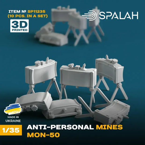 Spalah SP11235 Anti-personnel mines MON-50 (10 pcs) Scale Model Kit 1:35 | Detailed 3D Printed Resin Kit