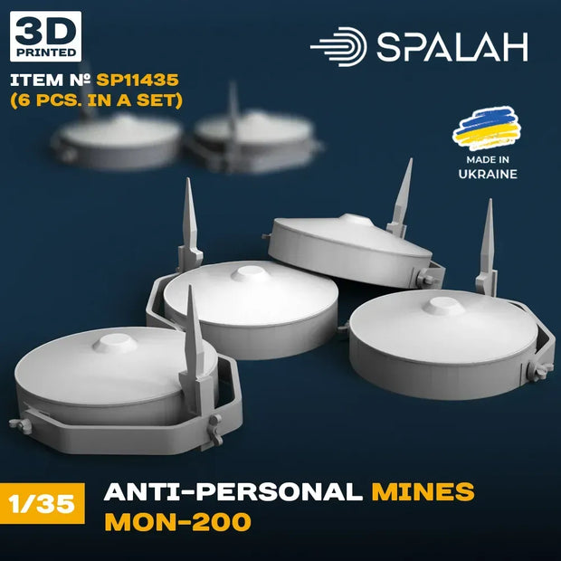 Spalah SP11435 Anti-personnel mines MON-200 (6 pcs) Scale Model Kit 1:35 | Detailed 3D Printed Resin Kit