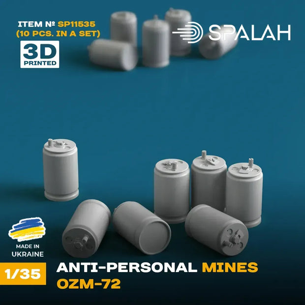 Spalah SP11535 Anti-personnel mines OZM-72 (10 pcs) Scale Model Kit 1:35 | Detailed 3D Printed Resin Kit