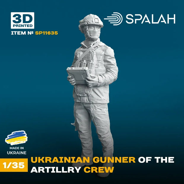 Spalah SP11635 Figure Ukrainian gunner of the artillery crew Scale 1:35 | Detailed 3D Printed Resin Kit