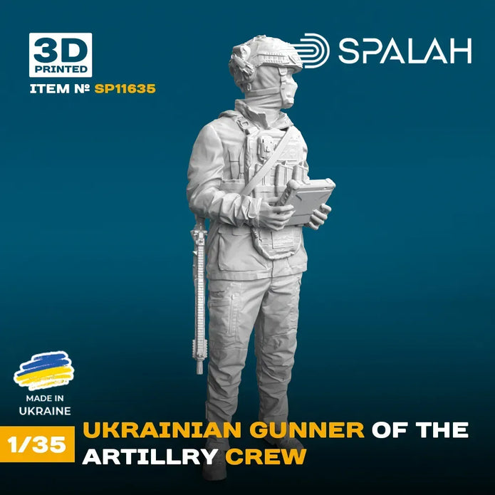 Spalah SP11635 Figure Ukrainian gunner of the artillery crew Scale 1:35 | Detailed 3D Printed Resin Kit