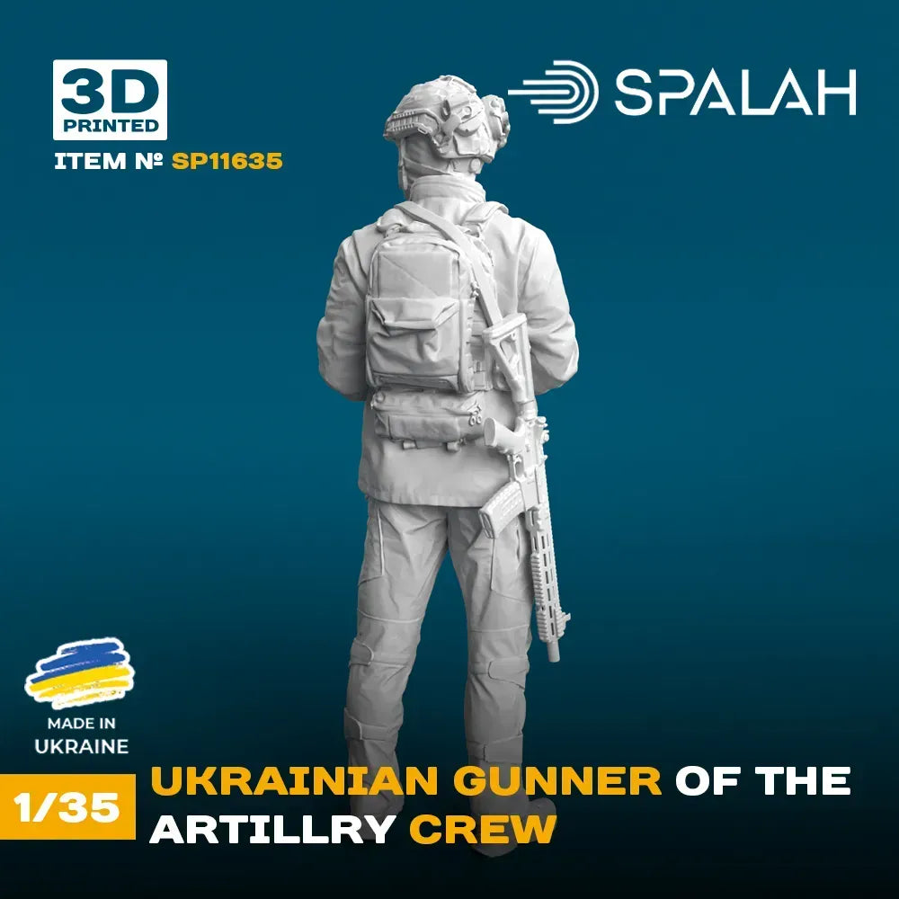 Spalah SP11635 Figure Ukrainian gunner of the artillery crew Scale 1:35 | Detailed 3D Printed Resin Kit