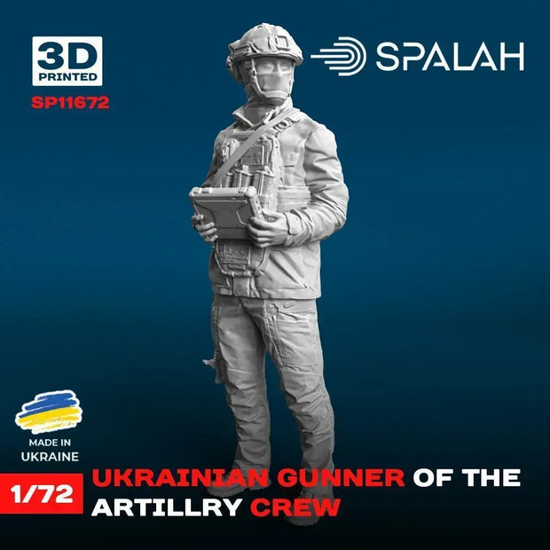 Spalah SP11672 Figure Ukrainian Gunner of Artillery Crew Scale 1:72 | Detailed 3D Printed Resin Kit