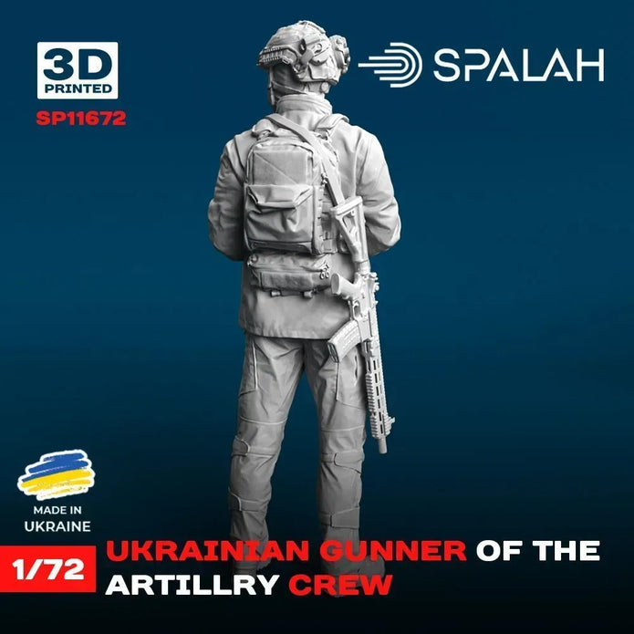 Spalah SP11672 Figure Ukrainian Gunner of Artillery Crew Scale 1:72 | Detailed 3D Printed Resin Kit