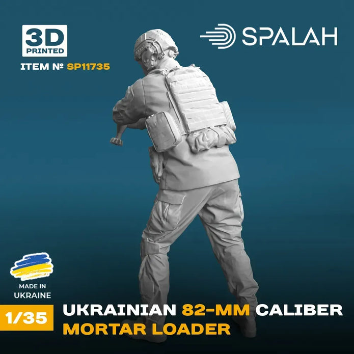 Spalah SP11735 Figure Ukrainian 82-mm caliber mortar loader Scale 1:35 | Detailed 3D Printed Resin Kit