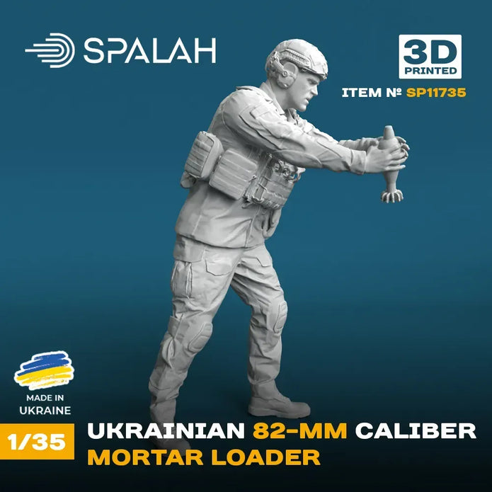 Spalah SP11735 Figure Ukrainian 82-mm caliber mortar loader Scale 1:35 | Detailed 3D Printed Resin Kit
