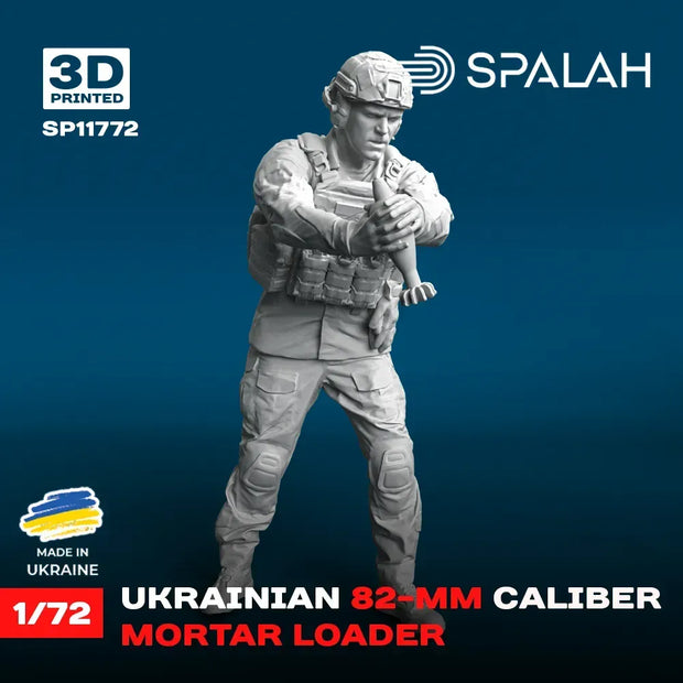 Spalah SP11772 Ukrainian 82-mm caliber mortar loader Scale Figure Model 1:72 | Detailed 3D Printed Resin Kit