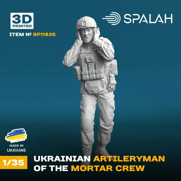 Spalah SP11835 Figure Ukrainian artilleryman of the mortar crew Scale 1:35 | Detailed 3D Printed Resin Kit