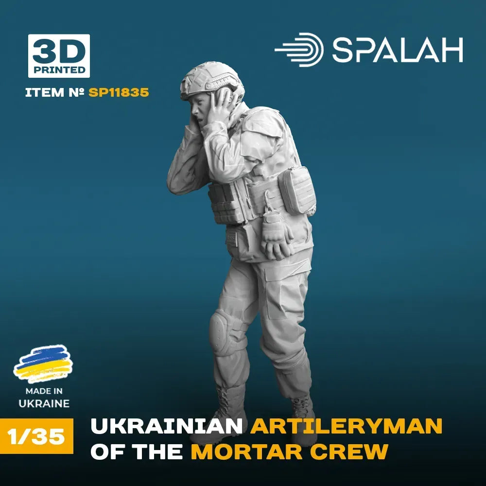 Spalah SP11835 Figure Ukrainian artilleryman of the mortar crew Scale 1:35 | Detailed 3D Printed Resin Kit