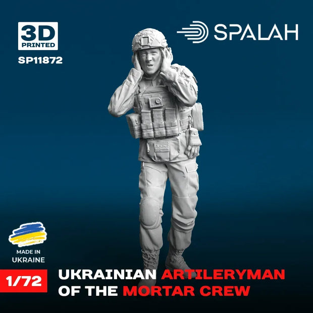 Spalah SP11872 Ukrainian artilleryman of the mortar crew Scale Figure Model 1:72 | Detailed 3D Printed Resin Kit