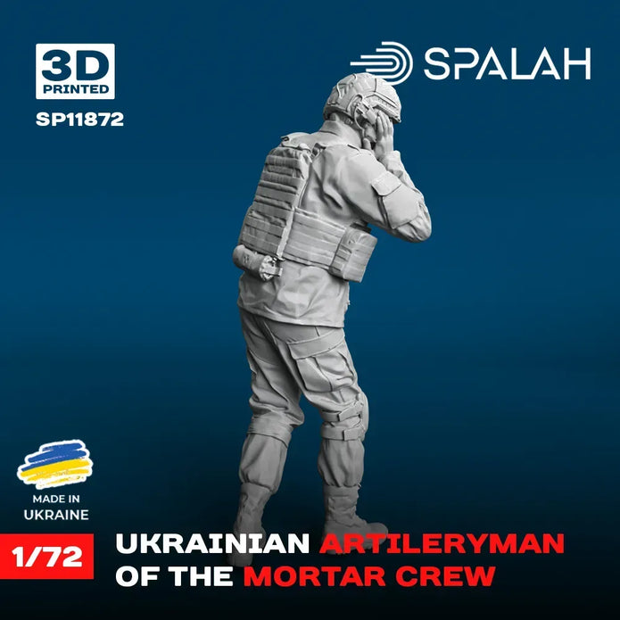 Spalah SP11872 Ukrainian artilleryman of the mortar crew Scale Figure Model 1:72 | Detailed 3D Printed Resin Kit