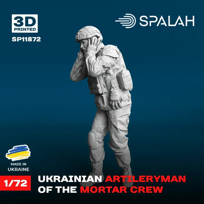 Spalah SP11872 Ukrainian artilleryman of the mortar crew Scale Figure Model 1:72 | Detailed 3D Printed Resin Kit