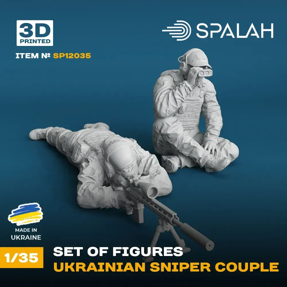 Spalah SP12035 Figure Ukrainian Sniper Couple Scale 1:35 | Detailed 3D Printed Resin Kit