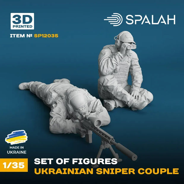 Spalah SP12035 Figure Ukrainian Sniper Couple Scale 1:35 | Detailed 3D Printed Resin Kit