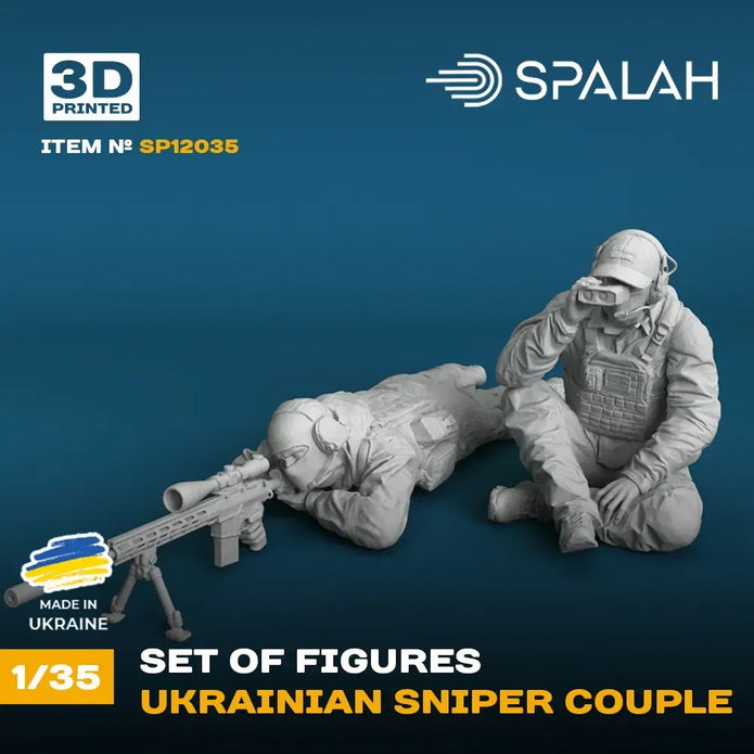 Spalah SP12035 Figure Ukrainian Sniper Couple Scale 1:35 | Detailed 3D Printed Resin Kit