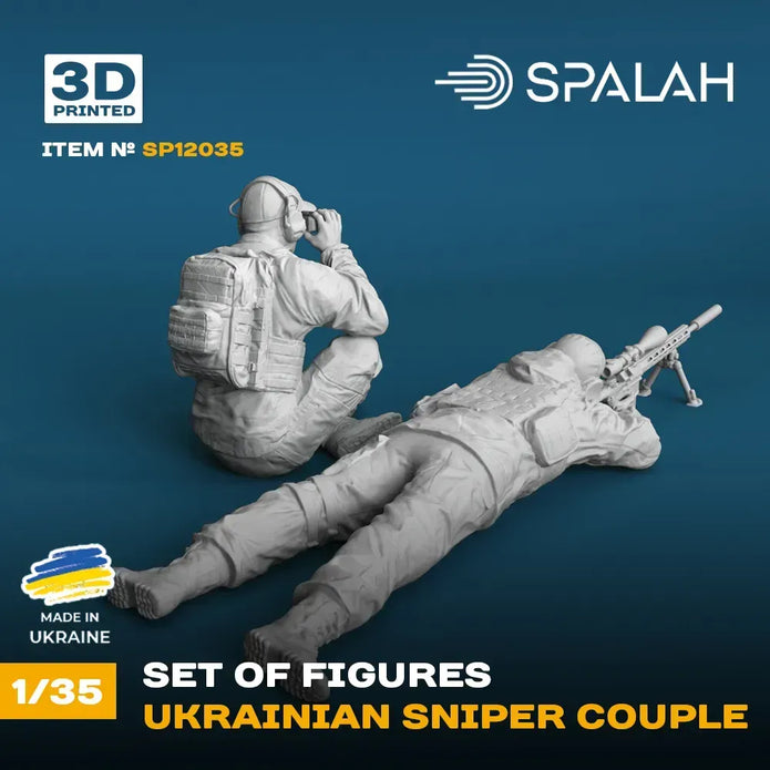 Spalah SP12035 Figure Ukrainian Sniper Couple Scale 1:35 | Detailed 3D Printed Resin Kit