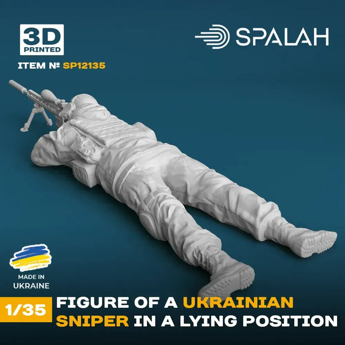 Spalah SP12135 Figure Ukrainian sniper in a lying position Scale 1:35 | Detailed 3D Printed Resin Kit