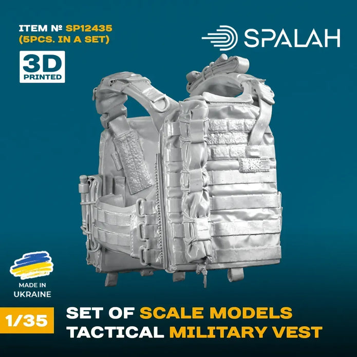 Spalah SP12435 Tactical military vest (5 pcs) Scale Model Kit for Diorama 1:35 | Detailed 3D Printed Resin Kit