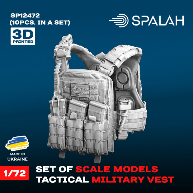 Spalah SP12472 Set of scale models "Tactical military vest", (10 pcs.) Scale 1:72