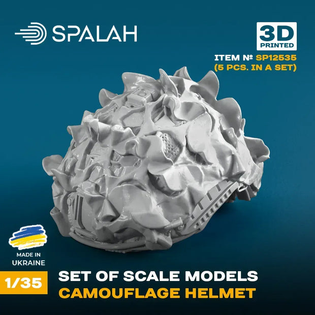 Spalah SP12535 Camouflage helmet (5 pcs) Scale Model Kit for Diorama 1:35 | Detailed 3D Printed Resin Kit