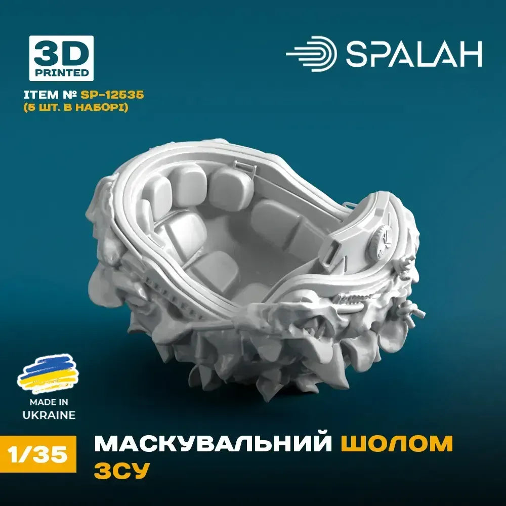 Spalah SP12535 Camouflage helmet (5 pcs) Scale Model Kit for Diorama 1:35 | Detailed 3D Printed Resin Kit