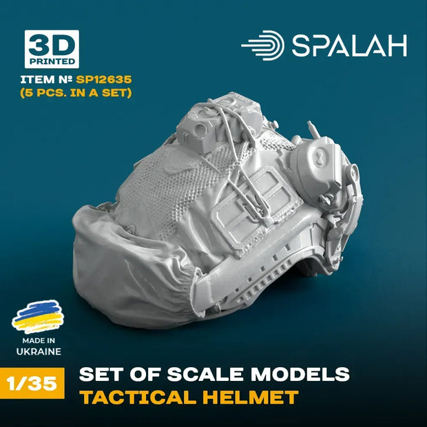 Spalah SP12635 Tactical helmet (5 pcs) Scale Model Kit for Diorama 1:35 | Detailed 3D Printed Resin Kit