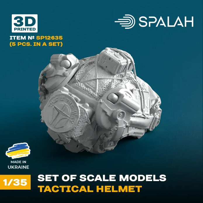 Spalah SP12635 Tactical helmet (5 pcs) Scale Model Kit for Diorama 1:35 | Detailed 3D Printed Resin Kit