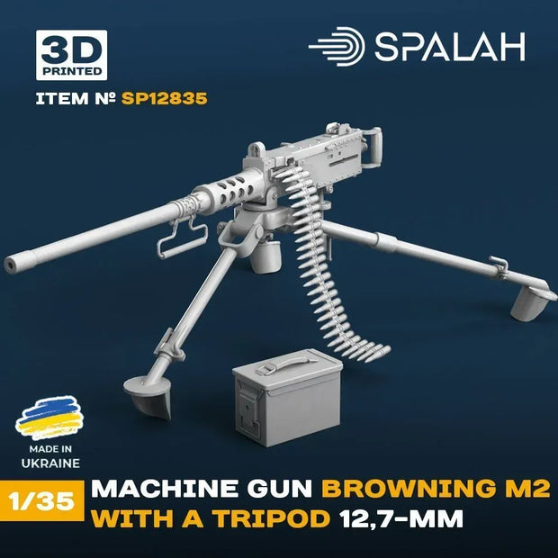 Spalah SP12835 Machine gun caliber 12.7-mm Browning M2 with a tripod Scale Model Kit 1:35