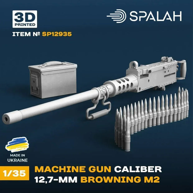Spalah SP12935 12.7 mm Browning M2 machine gun Scale Model Kit 1:35 | Detailed 3D Printed Resin Kit