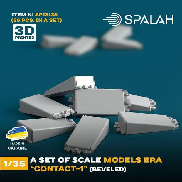 Spalah SP13135 ERA Contact-1 beveled (56 pcs) Scale Model Kit 1:35 | Detailed 3D Printed Resin Kit