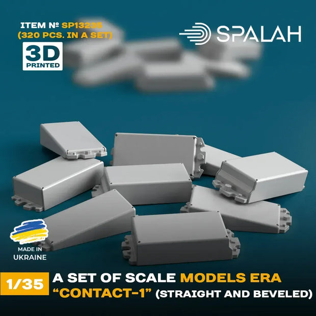 Spalah SP13235 ERA Contact-1 straight and beveled (320 pcs) Scale Model Kit 1:35 | Detailed 3D Printed Resin Kit